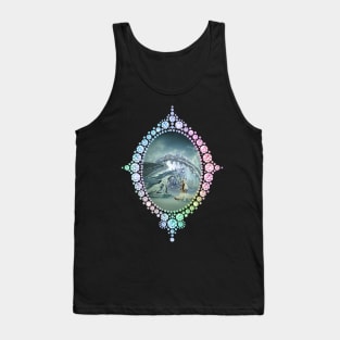 Awesome ice dragon and fairy in a winter landscape Tank Top